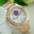 2015 new design rose flower gold alloy love trend design quartz watch